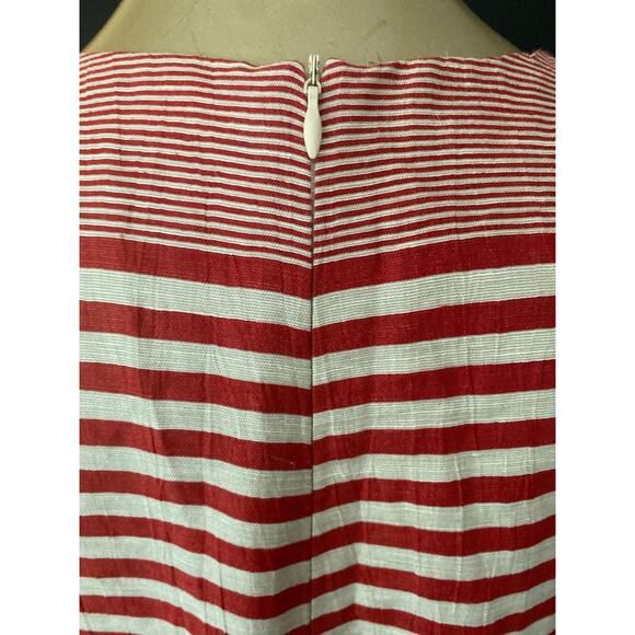VILAGALLO Sleeveless Stripped Shift Dre4ss Women Size 42 US 8 Linen Blend - Picture 5 of 9
